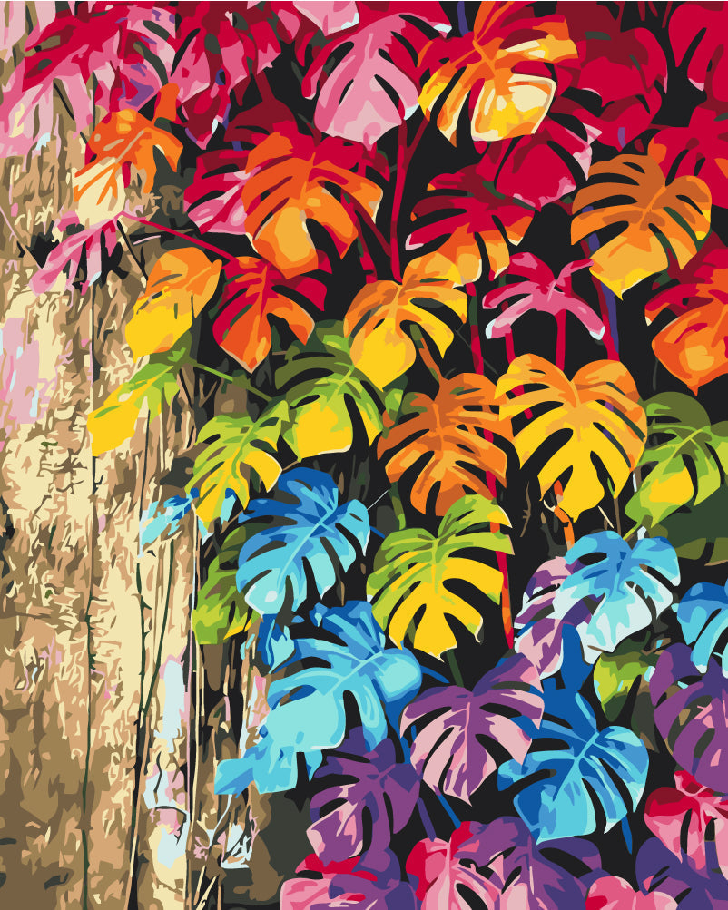 Feuilles colorées - Peinture par numéro