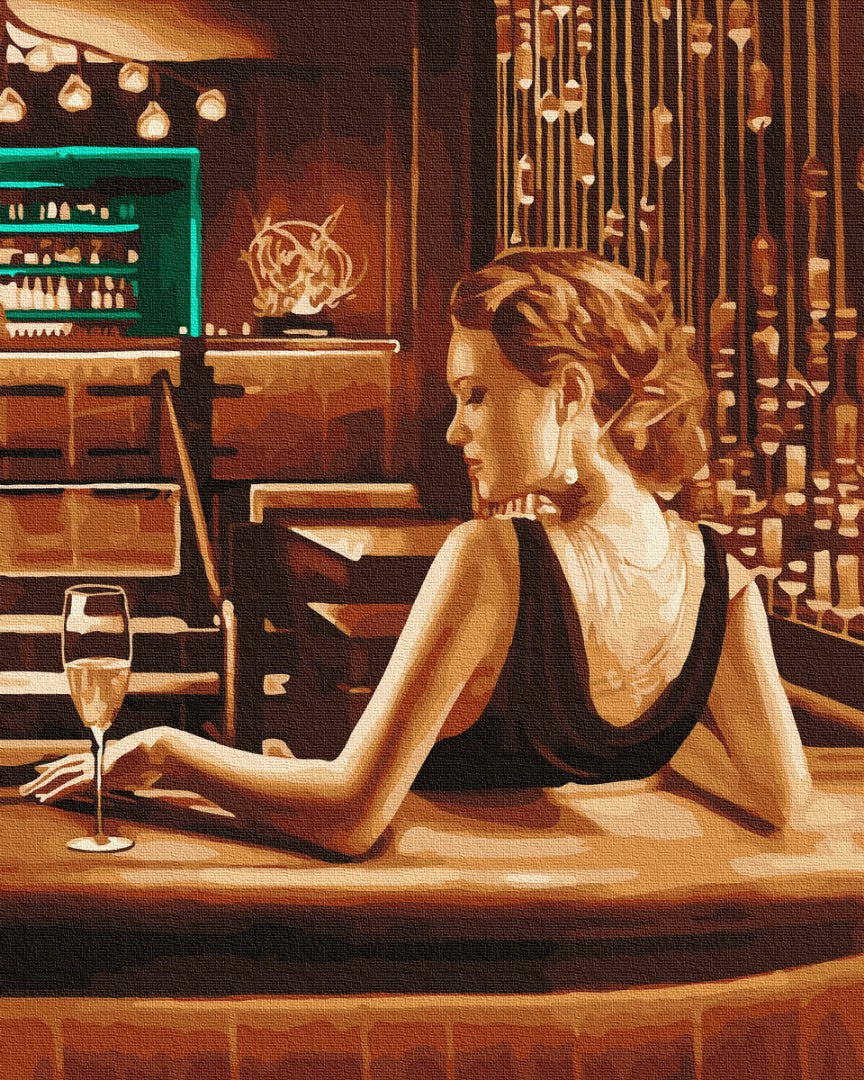Dame au bar - Peinture par numéro
