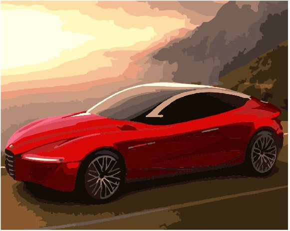 Tesla Roadster - Peinture par numéro