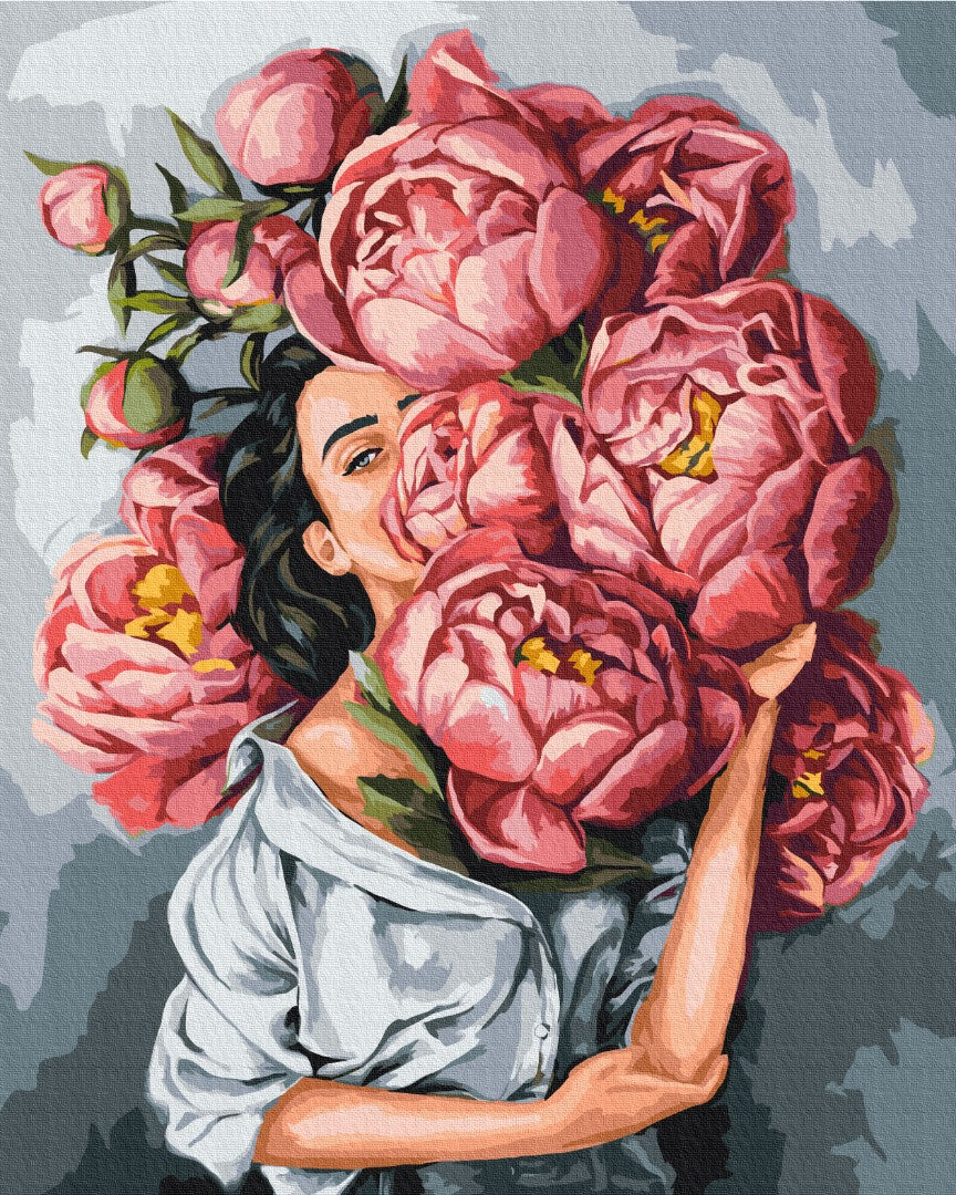 Dans un nuage de pivoines - Peinture par numéro