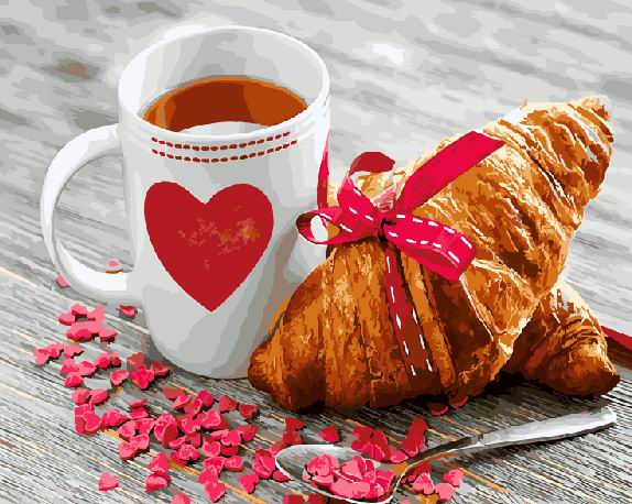 Petit déjeuner avec amour - Peinture par numéro