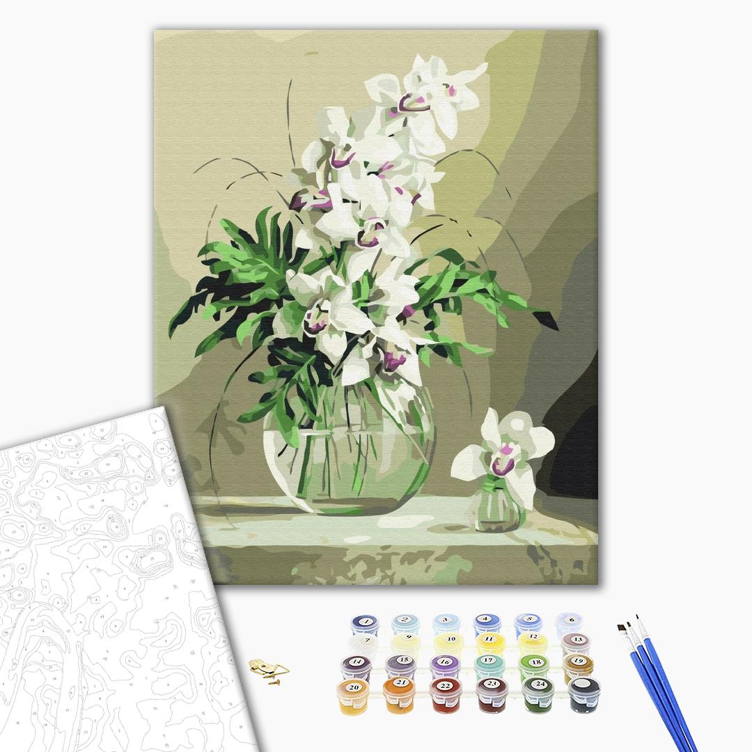 Orchidées dans un vase - Peinture par numéro