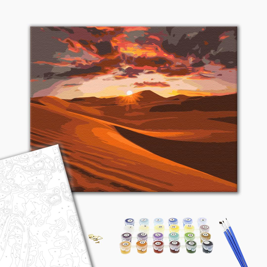 Coucher de soleil dans le désert - Peinture par numéro