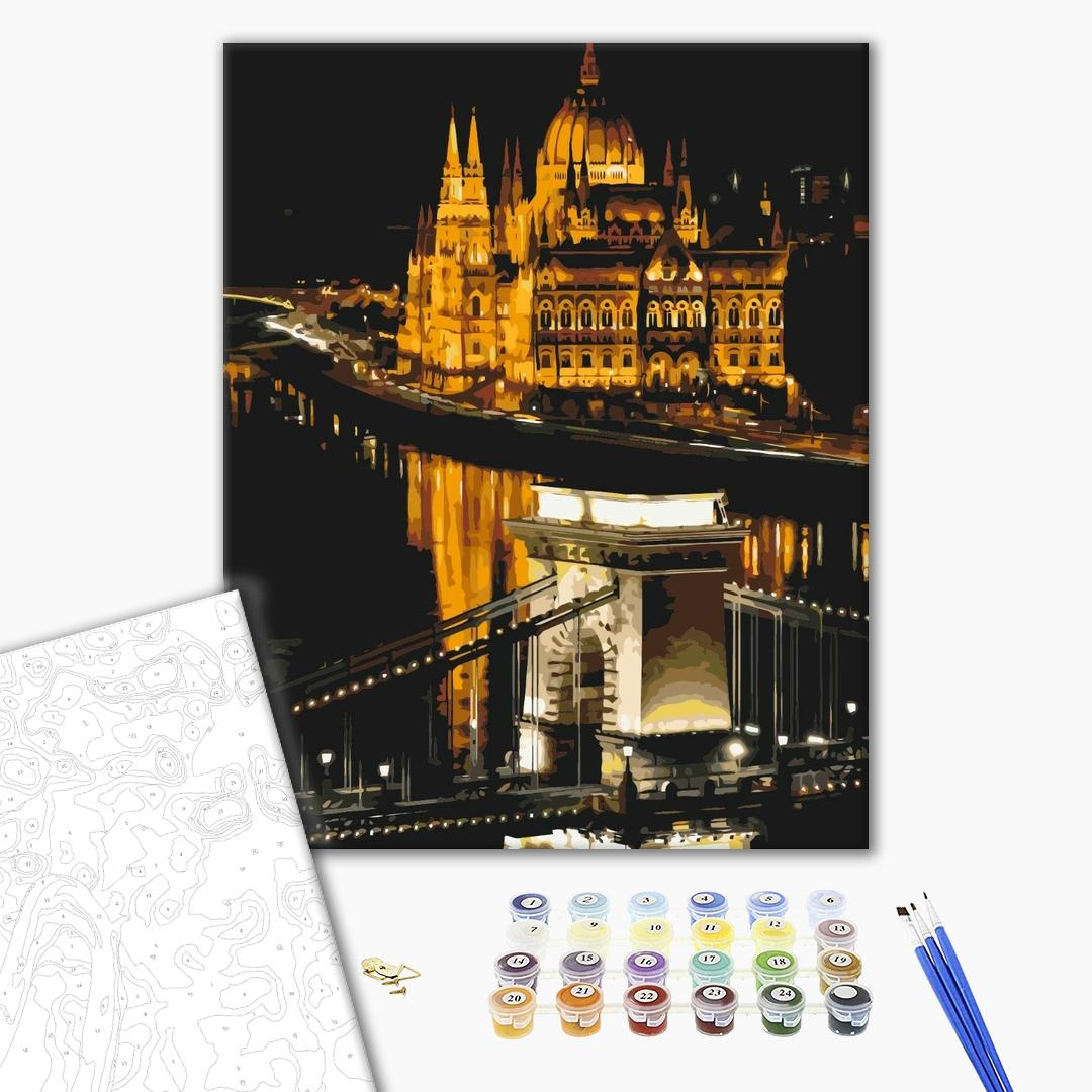 Budapest de nuit - Peinture par numéro