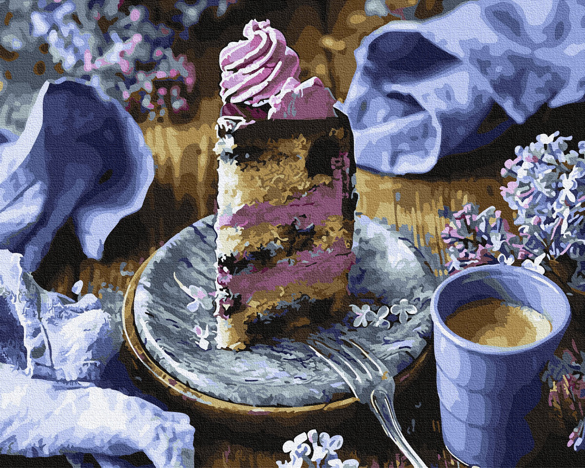 Dessert lilas - Peinture par numéro