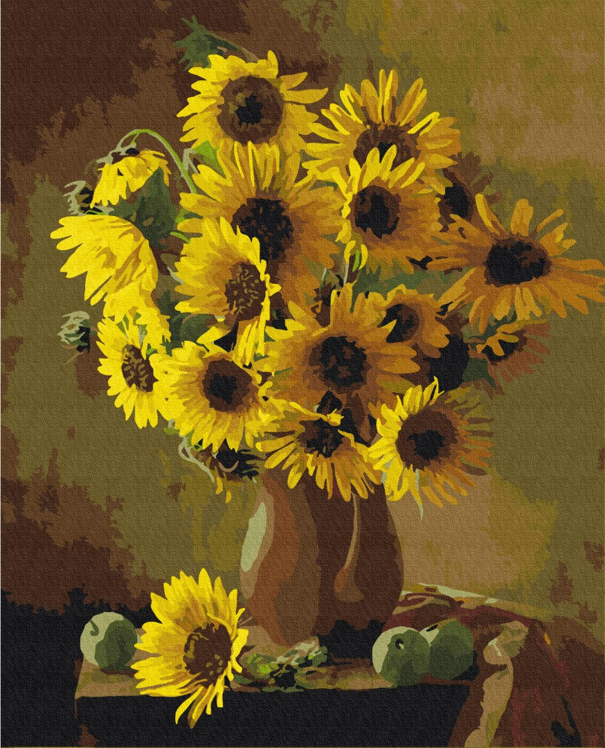 Tournesols orange - Peinture par numéro