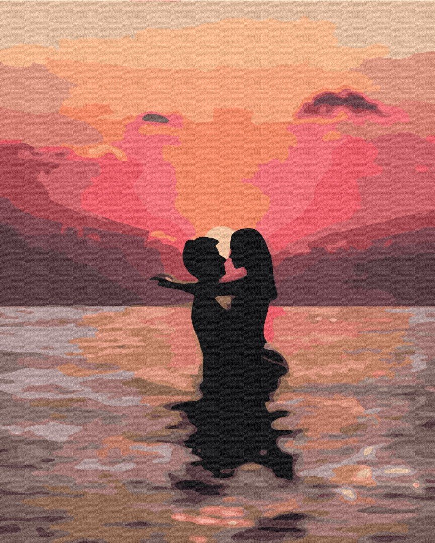 Amoureux au coucher du soleil - Peinture par numéro - Peinture Souvenir