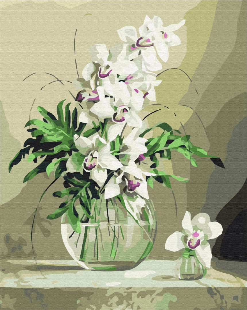 Orchidées dans un vase - Peinture par numéro
