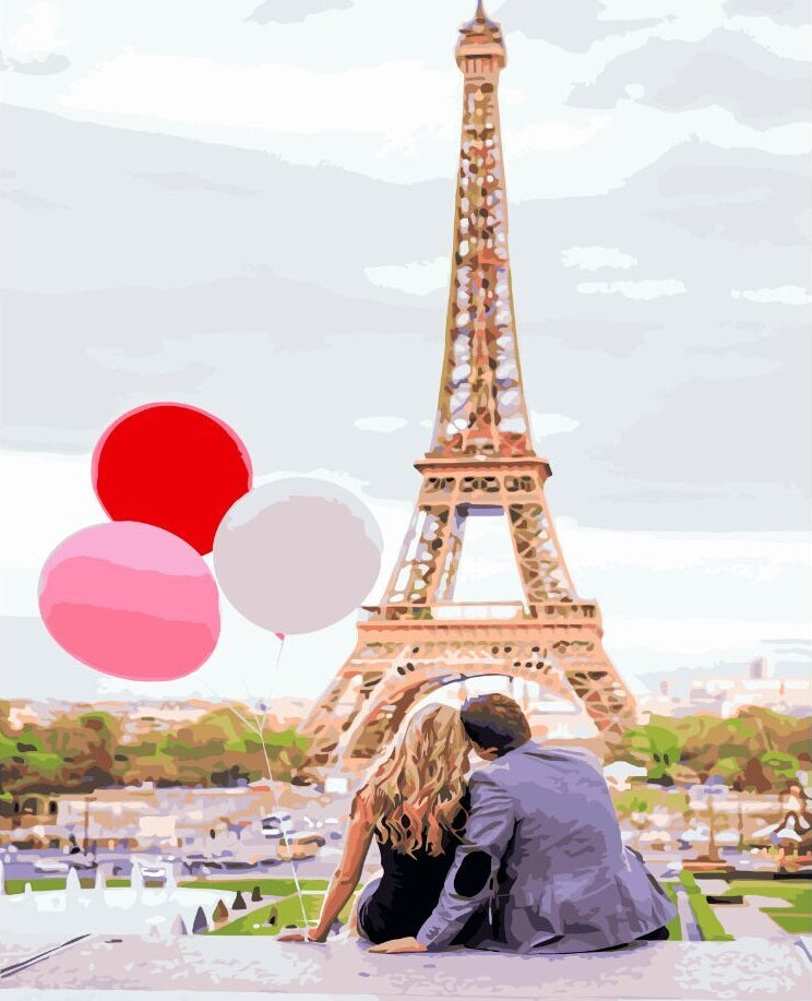 L'amour à Paris - Peinture par numéro