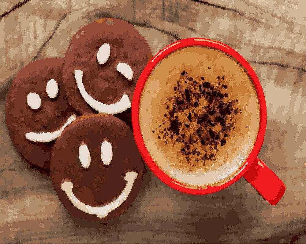 Café avec biscuits - Peinture par numéro