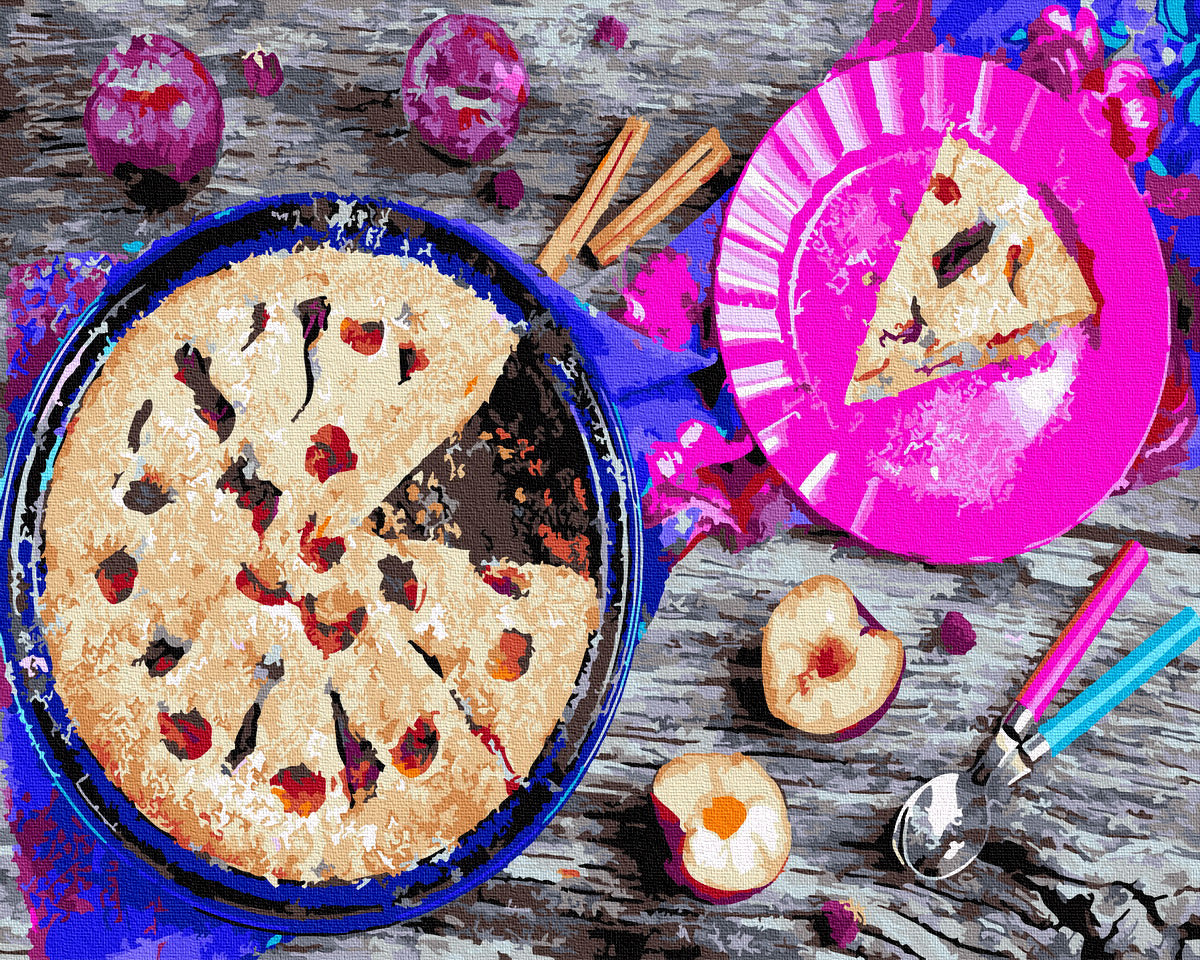 Tarte aux prunes - Peinture par numéro