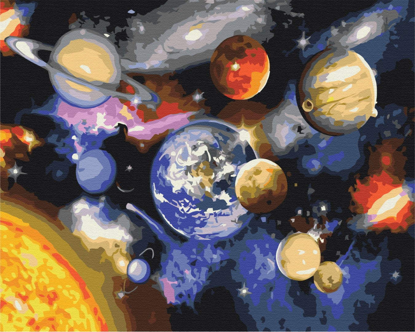 Défilé de planètes - Peinture par numéro
