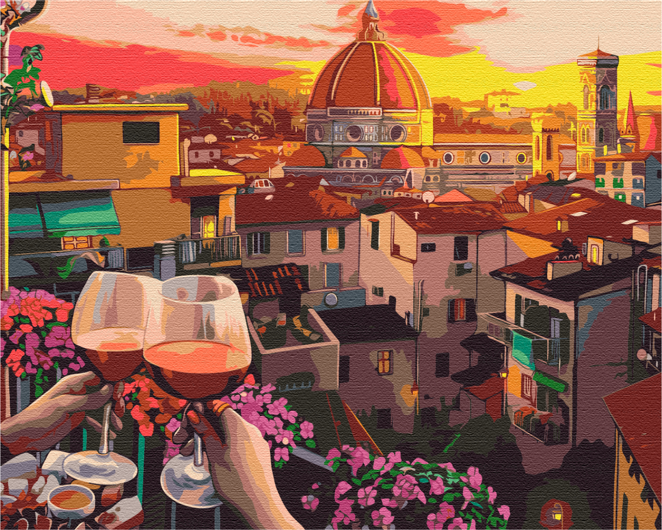Soirée confortable avec du vin - Peinture par numéro
