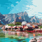 Le village des montagnes de Crystal - Peinture par numéro