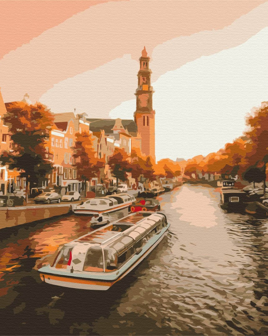 Marcher le soir Amsterdam - Peinture par numéro