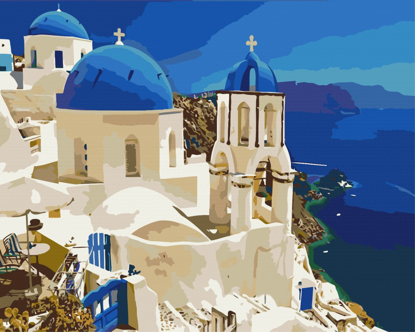 Vue Santorin - Peinture par numéro