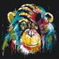 Chimpanzé coloré - Peinture par numéro