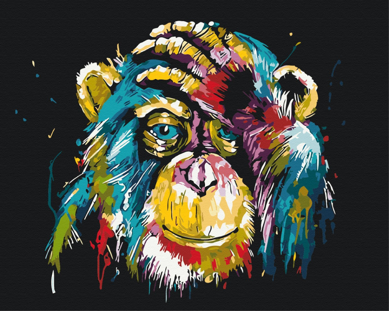 Chimpanzé coloré - Peinture par numéro