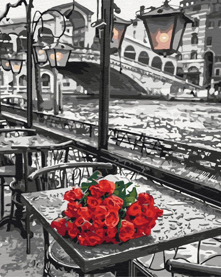 Roses sous la pluie - Peinture par numéro