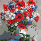 Coquelicots dans un vase - Peinture par numéro