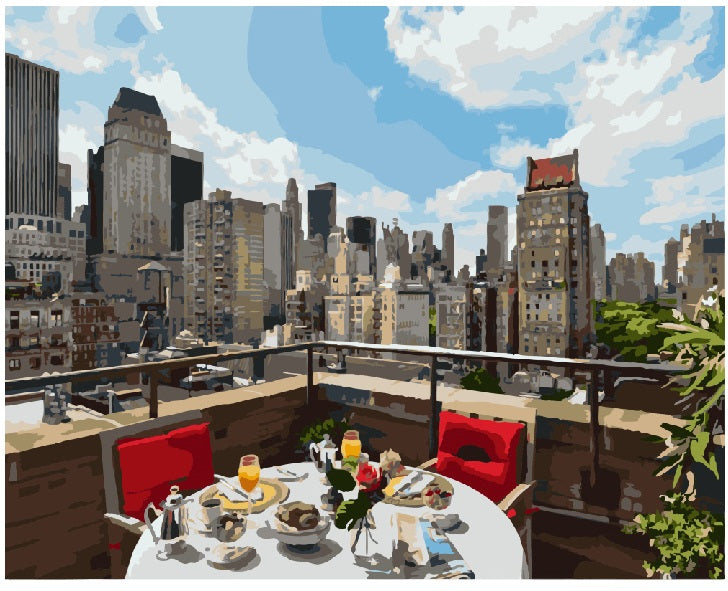 Petit déjeuner dans la grande ville - Peinture par numéro