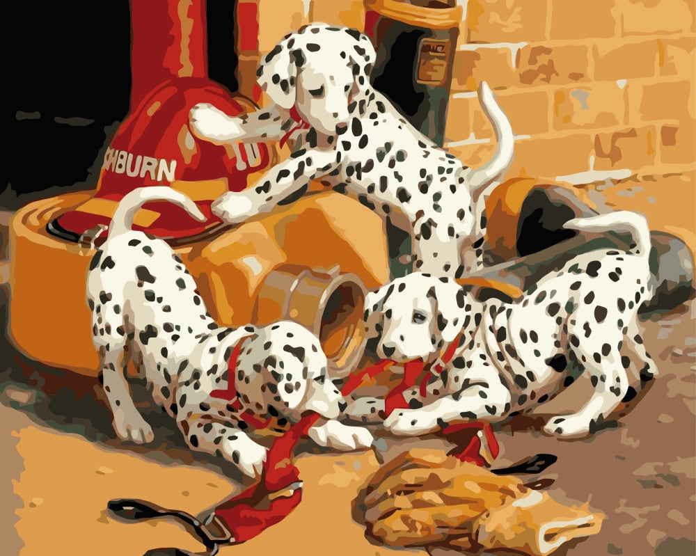 Dalmatiens espiègles - Peinture par numéro