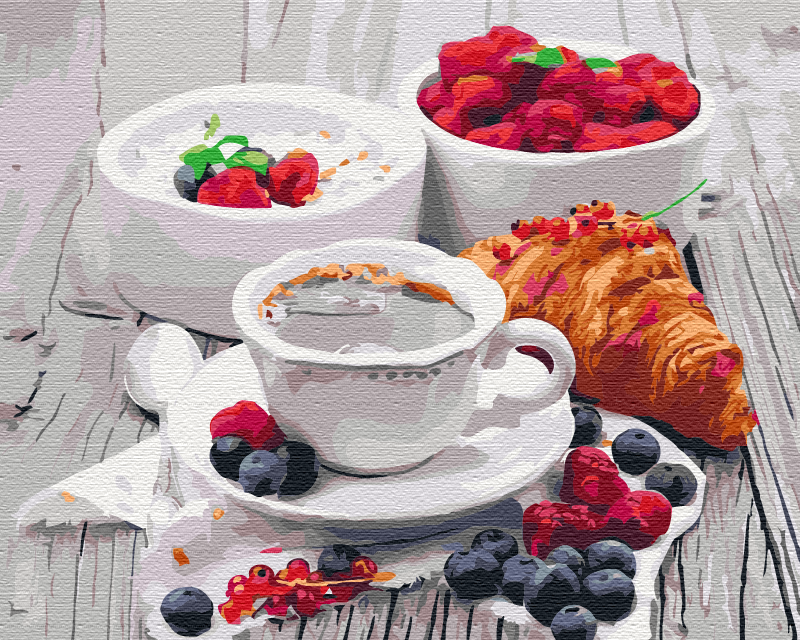 Petit-déjeuner aux baies - Peinture par numéro