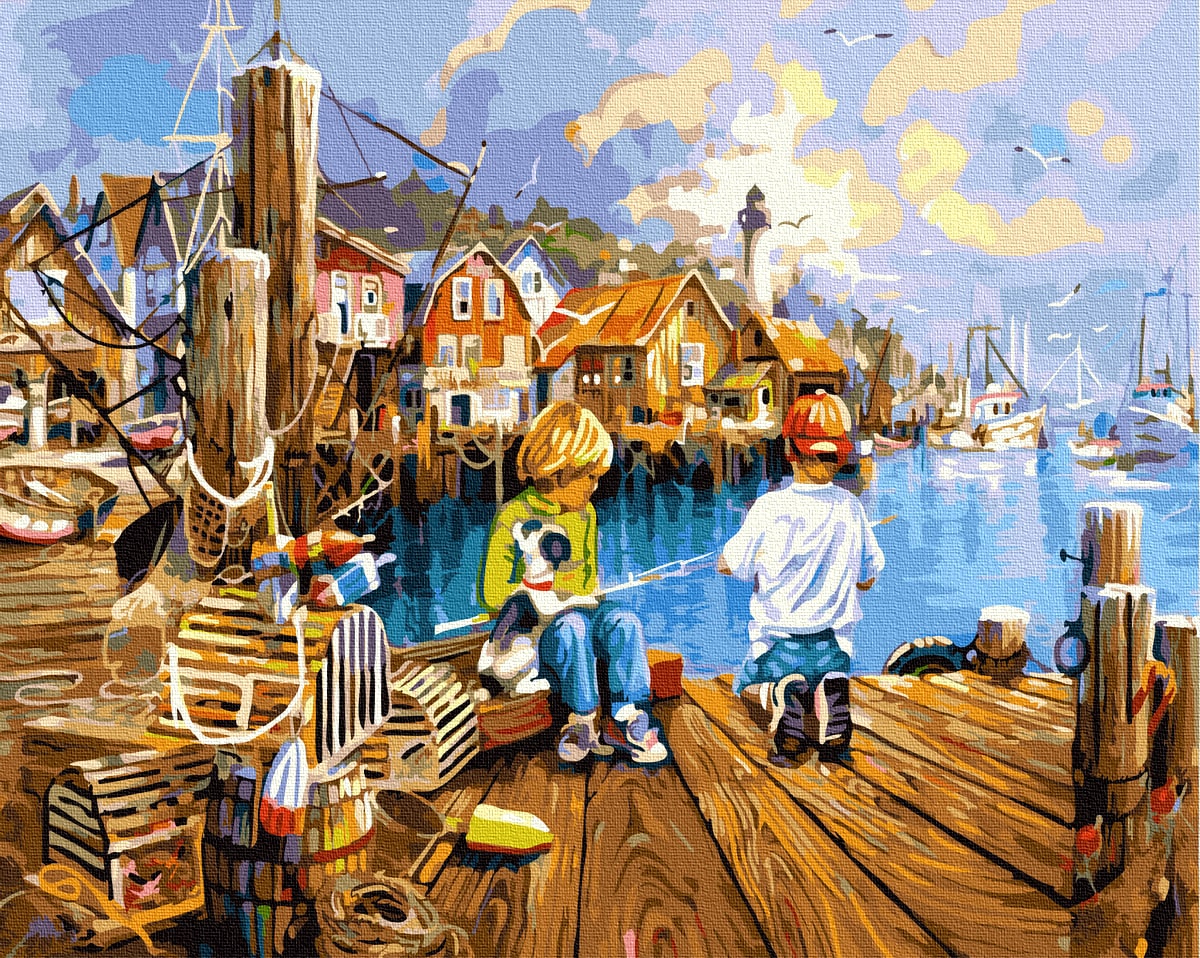Petits pêcheurs - Peinture par numéro