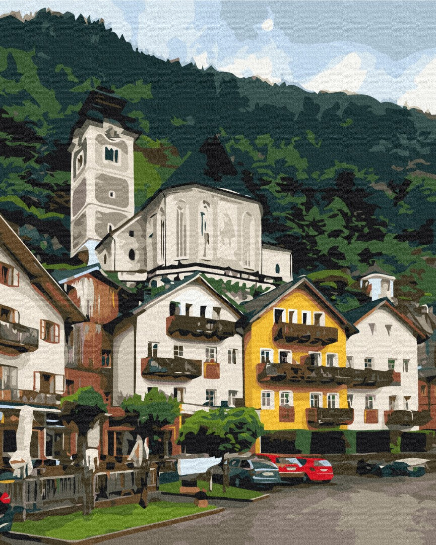 Ville de montagne - Peinture par numéro