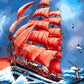 Voiles rouges - Peinture par numéro