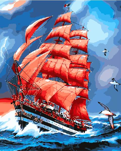 Voiles rouges - Peinture par numéro