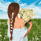 Fille aux marguerites - Peinture par numéro