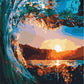 Coucher de soleil à travers les vagues - Peinture par numéro