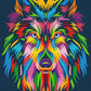 Loup arc-en-ciel - Peinture par numéro