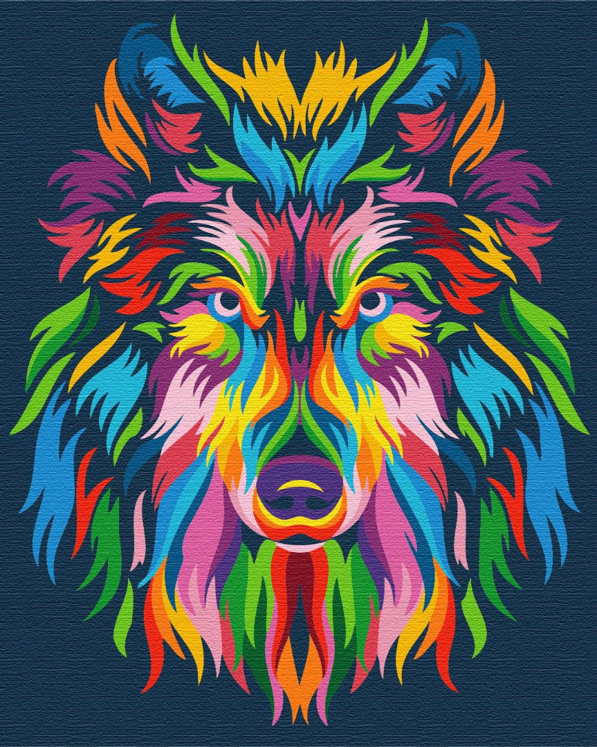 Loup arc-en-ciel - Peinture par numéro