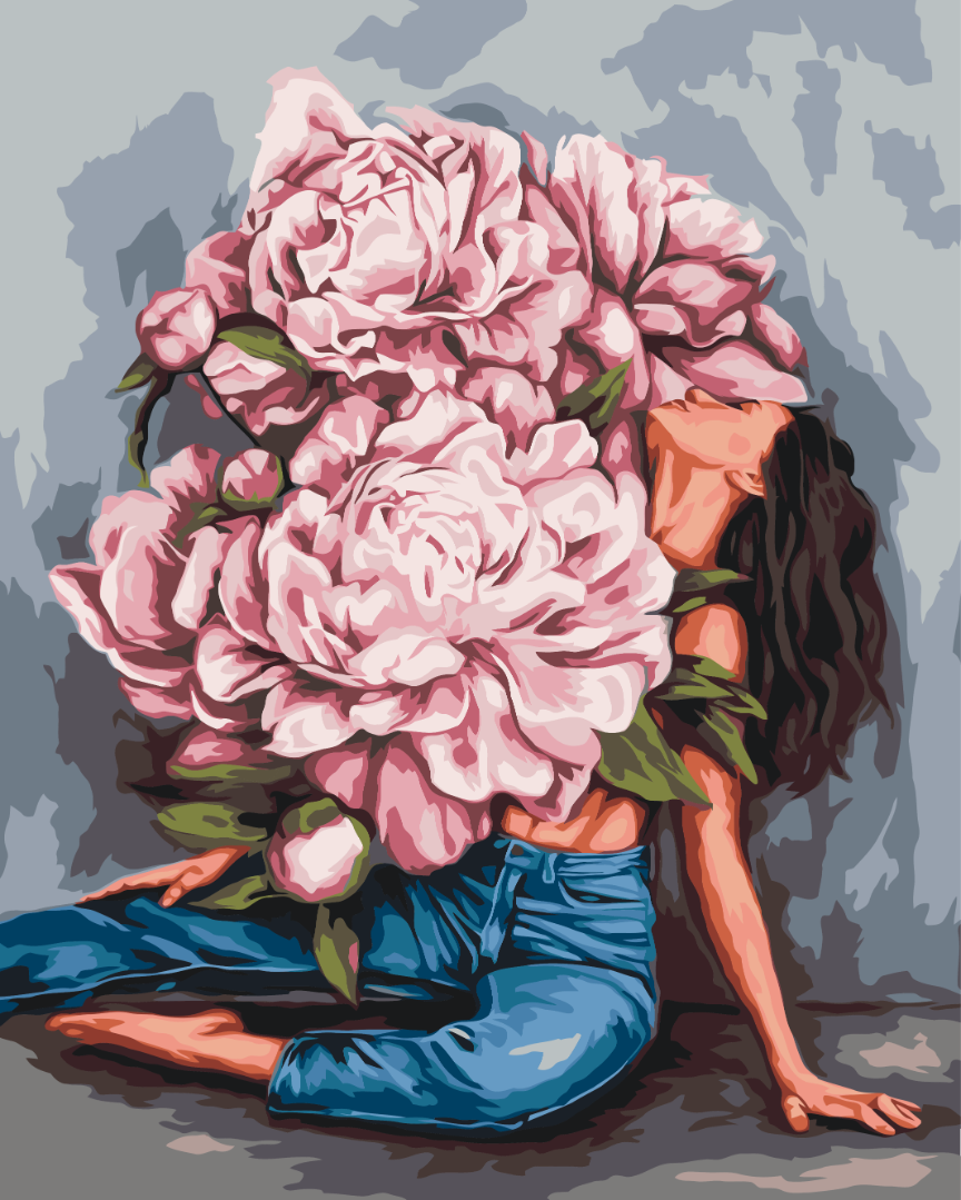 Tourbillon de Pivoines - Peinture par numéro