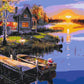 Maison au bord du lac - Peinture par numéro