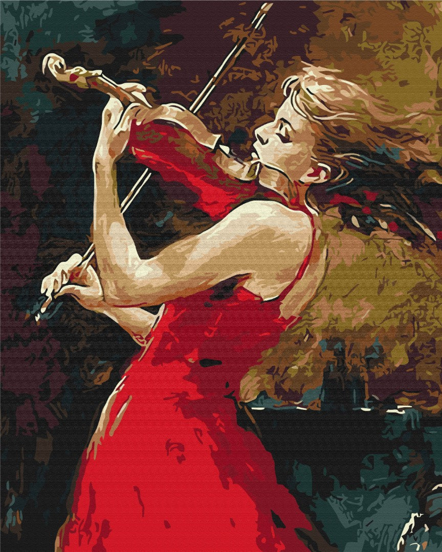 Fille avec violon - Peinture par numéro