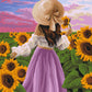 Dame en tournesol - Peinture par numéro