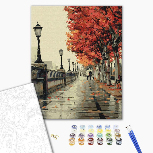 Boulevard d'automne - Peinture par numéro