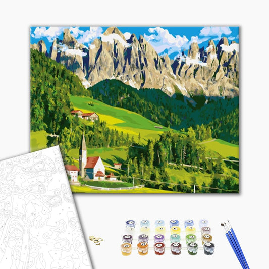 Maison dans les Alpes - Peinture par numéro