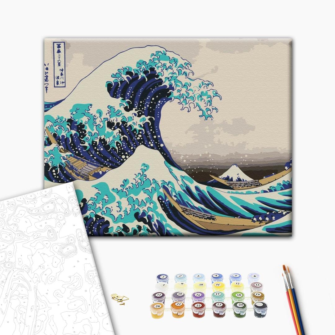 La grande vague de Kanagawa. Hokusaï - Peinture par numéro