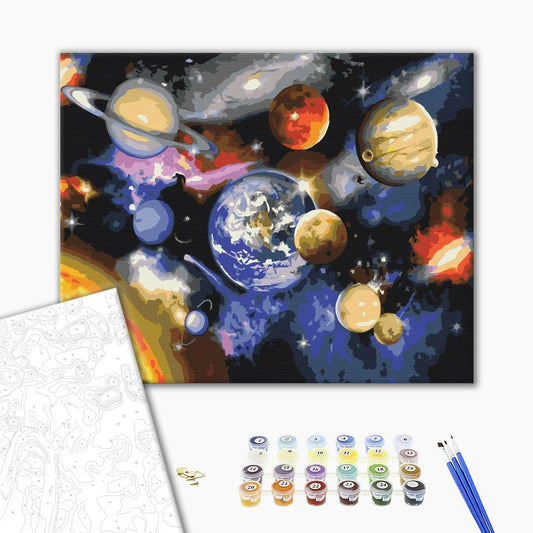 Défilé de planètes - Peinture par numéro