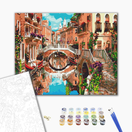 Pont sur le canal - Peinture par numéro