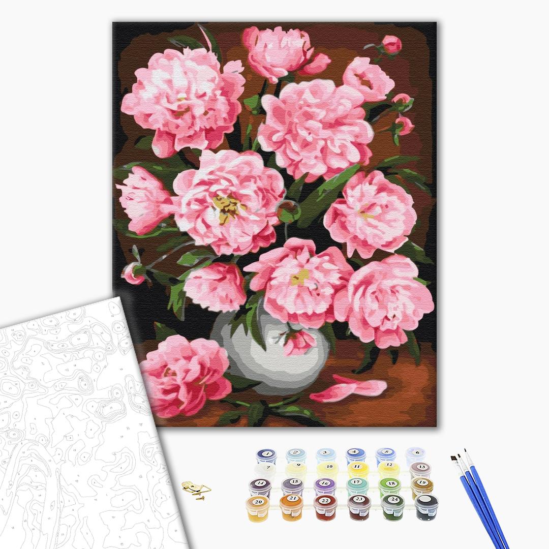 Pivoines fleuries - Peinture par numéro