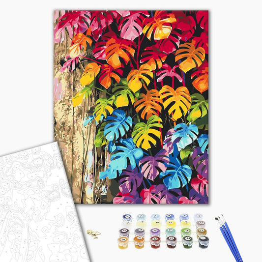Feuilles colorées - Peinture par numéro