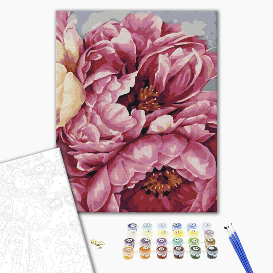 Pivoines à fleurs - Peinture par numéro