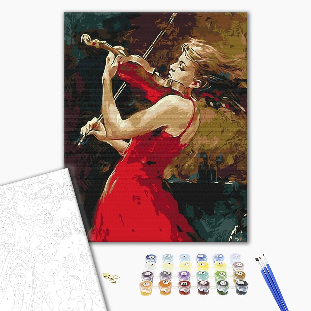 Fille avec violon - Peinture par numéro