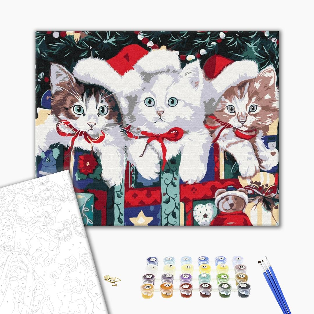 Chats de Noël - Peinture par numéro
