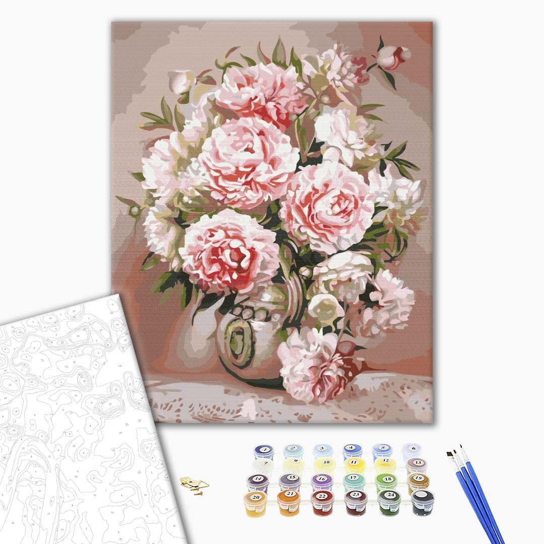 Vase avec pivoines - Peinture par numéro